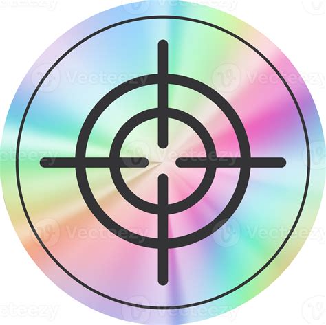 Y2k Holographic Target Sticker 36902598 Png