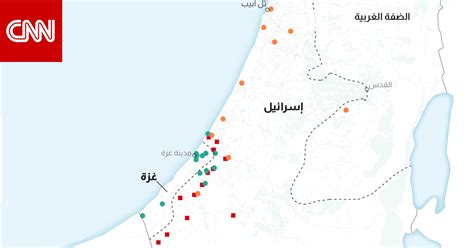 خريطة للمواقع التي تأثرت بالحرب بين الفلسطينيين والإسرائيليين Cnn Arabic