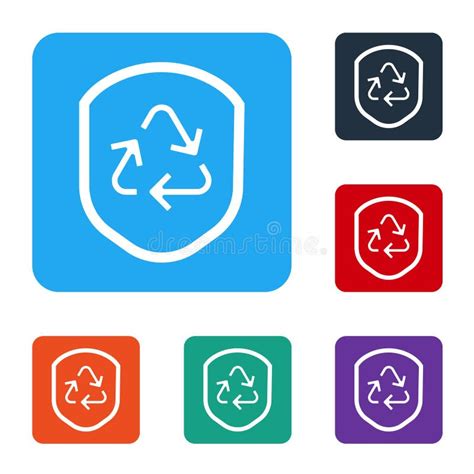 Witte Prullenbak Met Recycle Symbol Icon Geïsoleerd Op Witte