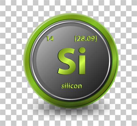 Silicon chemical element. Chemical symbol with atomic number and atomic ...