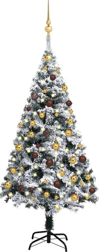 Prolenta Premium Kunstkerstboom Met LED S En Kerstballen 120 Cm Groen