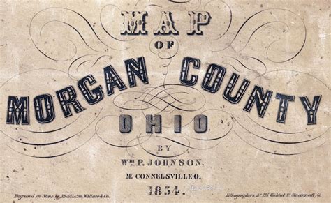 1854 Farm Line Map Of Morgan County Ohio Windsor Etsy