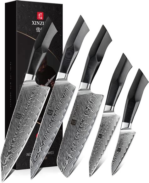 Xinzuo Damascus Steel Pcs Kitchen Knife Set Professional Japanese