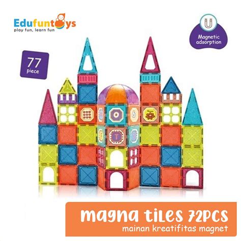 Jual Edufuntoys Magna Tiles Pcs Magna Tiels Mag Wisdom Magnetic