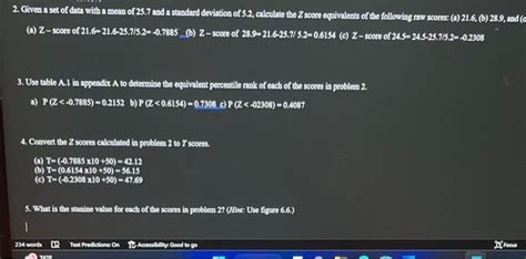 Solved what is the stanine value for each of the scores in | Chegg.com