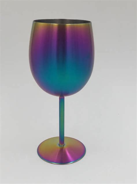 12oz China Manufacturer Mirror Stainless Steel Rainbow Champagne Glass