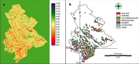 A NDVI Image Of Solan Forest Division 2010 B Land Use Map Of Solan