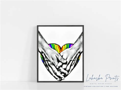 Printable Pride Wall Art Holding Hands Art Lgbtq T Etsy