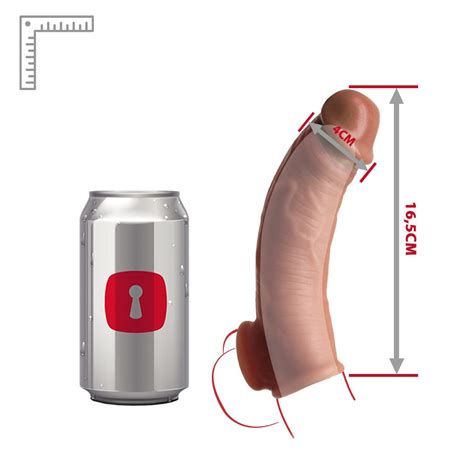 Capa Peniana sem Vibrador em Cyberskin Realística Anel Escrotal x cm Bege Sex Shop