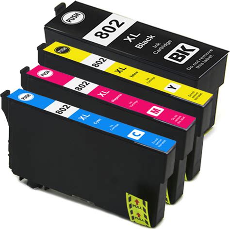 Epson 802xl Black And Color Ink Cartridge Set High Yield 4 Pack