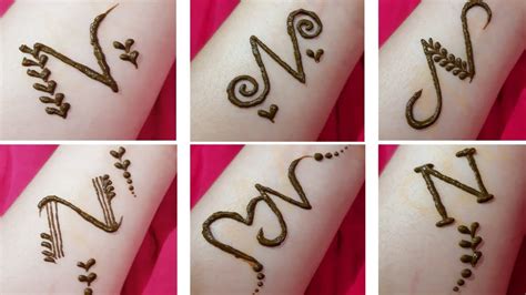 N Letter Tattoo Mehndi Design - Best Design Idea