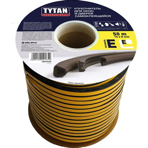 Уплотнитель для окон и дверей Tytan Professional e 50 м, 15х8 мм ...