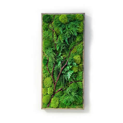 Moss Art 20"w x 48"h | Red Square Flowers