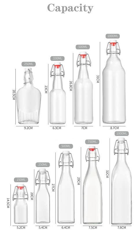 Multipurpose Swing Top Beverage Sauce Glass Bottles