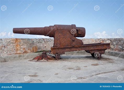 Old cannon at El Morro. #2 stock image. Image of obsolete - 7035433