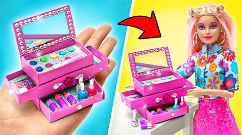 Caja De Maquillaje En Miniatura Con Espejo Para Mu Ecas Manualidades