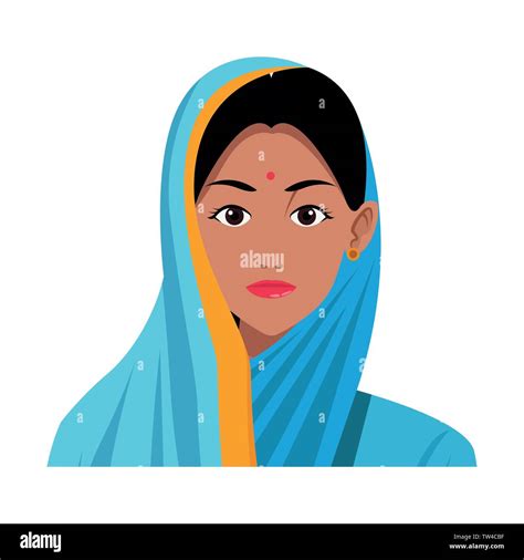 Indian Woman Face Avatar Cartoon Stock Vector Image Art Alamy