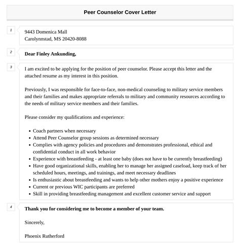 Peer Counselor Cover Letter Velvet Jobs