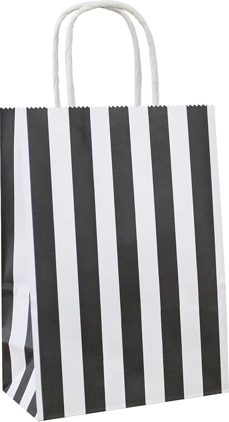 Amazon ADIDO EVA 25 PCS Black And White Striped Gift Bags Small