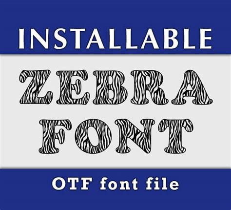 Zebra Print Font, Installable font, Zebra Print Alphabet Letters ...