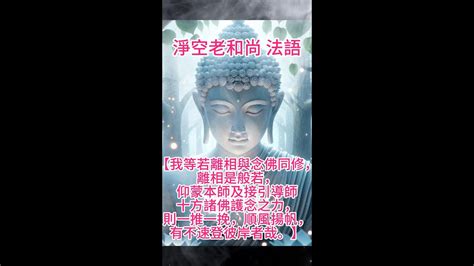 淨空老法師：金剛經的智言慧語【我等若離相與念佛同修，離相是般若，仰蒙本師及接引導師十方諸佛護念之力，則一推一挽，順風揚帆，有不速登彼岸者哉。】 Youtube