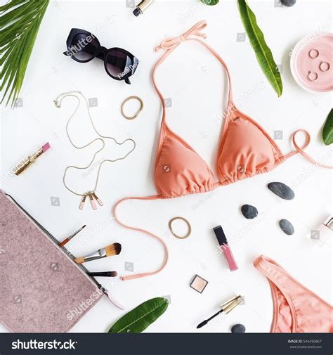 Woman Summer Bikini Swimsuit Accessories Collage Stock Photo Edit Now 544450867