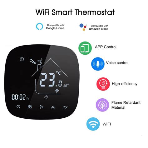 Alexa Enabled Oval Shaped Smart WiFi FCU Thermostat For Fancoil Thermostat