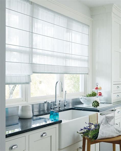 Sheer White Roman Shades | Window Treatments Design Ideas