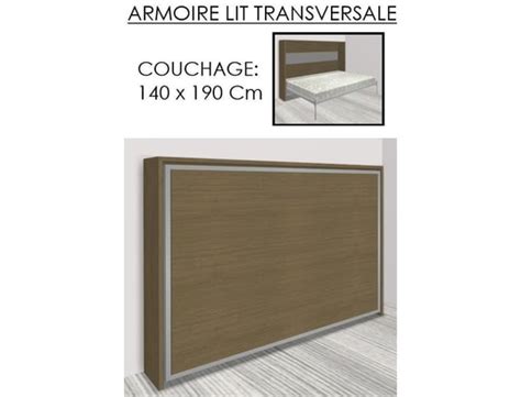 Armoire lit escamotable ATHENA chêne taupe Couchage 140 22 190 cm