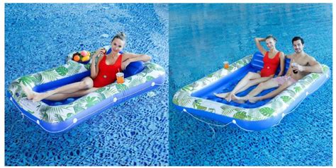 Inflatable Tanning Pool Lounger Float With Headrest