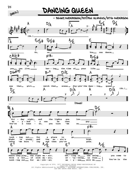 ABBA 'Dancing Queen' Sheet Music Notes, Chords Download, 54% OFF