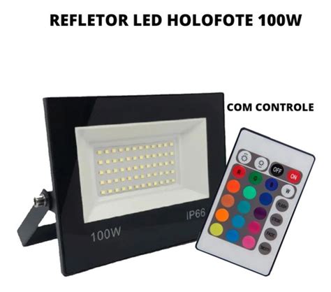 Refletor Led Holofote 100w Bivolt Rgb Colorido Controle Frete grátis