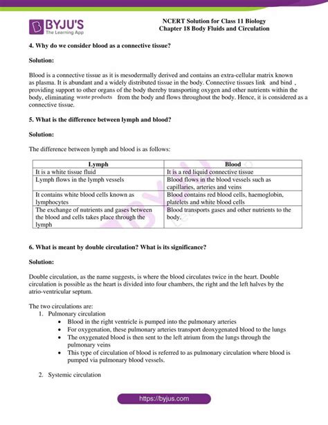 Ncert Solutions Class 11 Biology Chapter 18 Body Fluids And Circulation