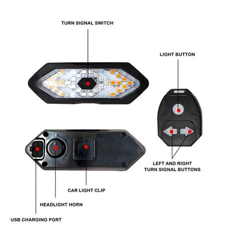 Lampu Sein Belakang Sepeda Led Isi Ulang Daya Lampu Ekor Sepeda Led