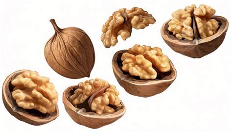 Premium Photo Flying Walnuts Isolated On White Background