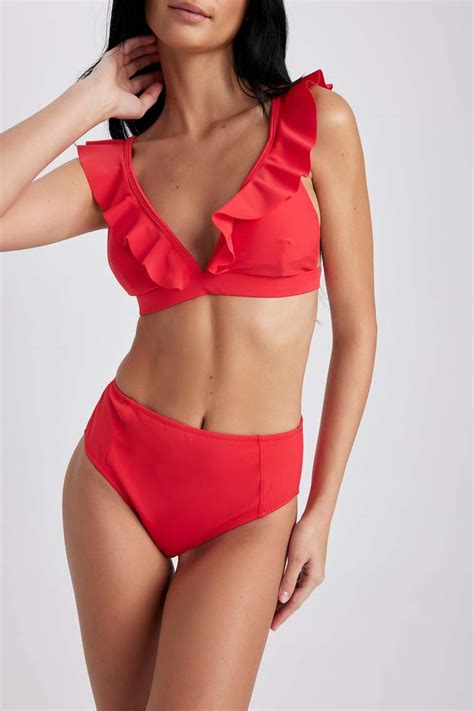 Red WOMEN Fall In Love Regular Fit Bikini Bottom 2766509 DeFacto