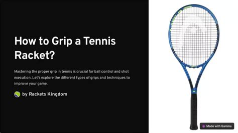 PPT - How to Grip a Tennis Racket? PowerPoint Presentation, free ...