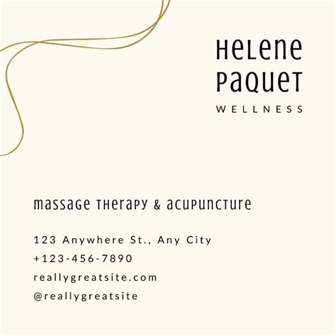 Beige And Gold Abstract Massage Therapist Business Card Templates By