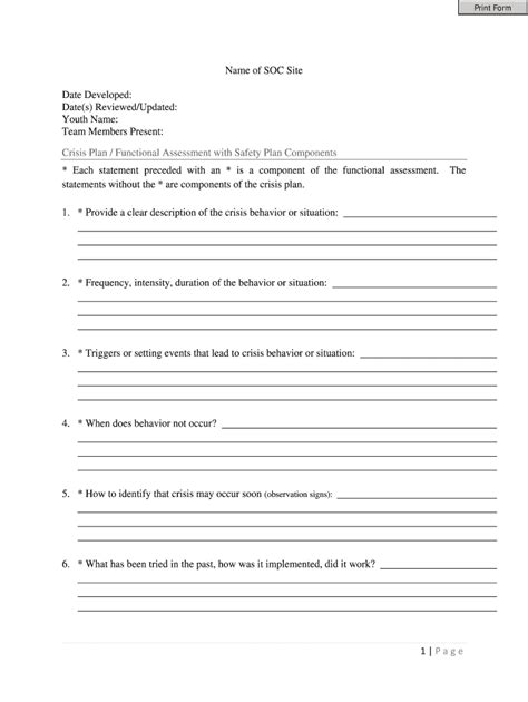 Crisis Plan Template Fill Online Printable Fillable Blank Pdffiller