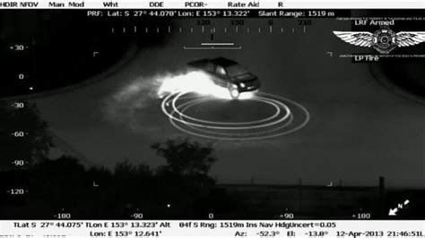 Amazing Night Vision From Queensland Police Helicopter Captures Hoon At