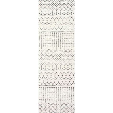 NuLOOM Blythe Modern Moroccan Trellis 3 Ft X 10 Ft Gray Runner Rug