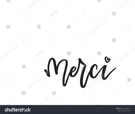 Thank You French Merci Hand Drawn Stock Vector Royalty Free 1652393614