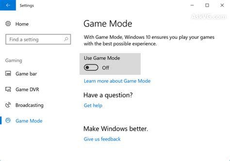 Tip How To Disable Game Mode And Game Bar In Windows 10 AskVG