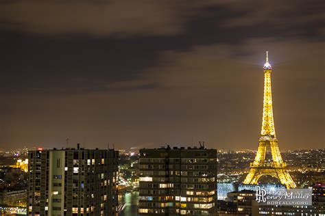 Tour Eiffel De Nuit Vue Depuis Les Toits De Paris Côté Beaugrenelle