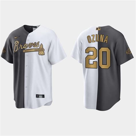 Marcell Ozuna Atlanta Braves 2022 MLB All-Star Game Split Jersey - White Charcoal - OK MLB SHOP