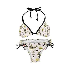 Suojapuku Bikini Da Donna Costume Da Bagno A Due Pezzi Fiore Pianta