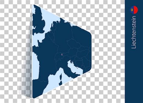 Premium Vector Liechtenstein Map And Flag On Transparent Background