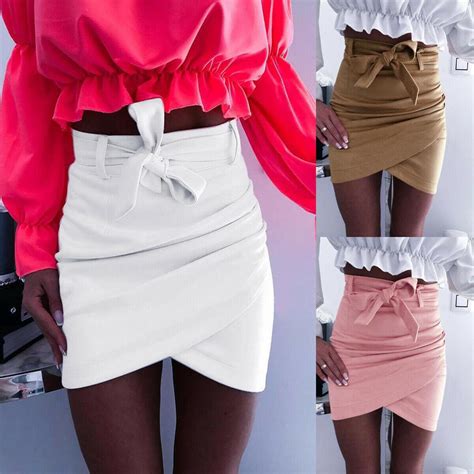 Fashion Womens Mini Skirts Sexy Bandage Clubwear High Waist Pencil