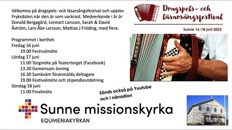 Festivalm Te Juni Kl I Sunne Missionskyrka Youtube