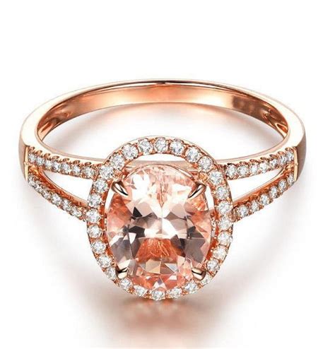 Limited Time Sale 1 50 Carat Morganite Oval Cut Morganite And Diamond